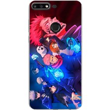 TechTree Huawei Y7 2018 - Honor 7c Uyumlu Jujutsu Kaisen Baskılı Silikon Kılıf