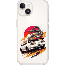 TechTree iPhone 13 - 14 Uyumlu Gtr Güneş Ejderha Tasarımlı Baskılı Silikon Kılıf