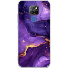 TechTree General Mobile Gm 20 Uyumlu Ametist Taşı Mor Mermer Baskılı Silikon Kılıf