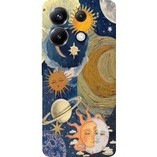 TechTree Poco X6 Pro Uyumlu Güneş ve Ay Evren Tasarımlı Baskılı Silikon Kılıf