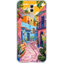 TechTree Huawei Mate 20 Lite Uyumlu Renkli Sanat Sokak Silikon Kılıf