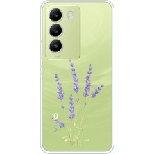 TechTree Vivo V30 Lite Uyumlu Lavanta Çiçek Tasarımlı Baskılı Silikon Kılıf