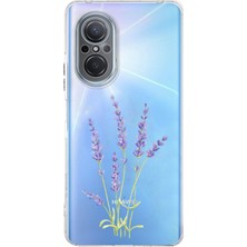 TechTree Huawei Nova 9 Se Uyumlu Lavanta Çiçek Tasarımlı Baskılı Silikon Kılıf