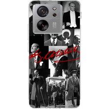 TechTree Xiaomi Mi 13T - 13T Pro Uyumlu Kırmızı Mustafa Kemal Atatürk Imza Baskılı Silikon Kılıf