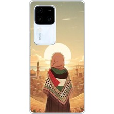 TechTree Vivo V30 Uyumlu Filistine Özgürlük Kız Baskılı Silikon Kılıf