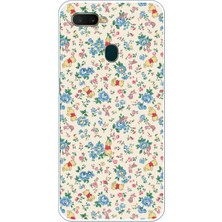 TechTree Oppo A5S-AX7-A12 Uyumlu Ayı Winnie Pooh ve Çiçekler Baskılı Silikon Kılıf