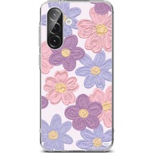 TechTree Samsung Galaxy A56 Uyumlu Renkli Papatyalar Sulu Boya Baskılı Silikon Kılıf