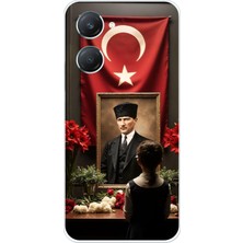 TechTree Vivo Y18 Uyumlu Atatürk Türk Bayrağı Tablo Baskılı Silikon Kılıf