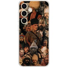 TechTree Samsung Galaxy S24 Uyumlu Türk Büyükleri Kolaj Baskılı Silikon Kılıf