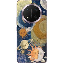 TechTree Honor Magic 7 Lite Uyumlu Güneş ve Ay Evren Tasarımlı Baskılı Silikon Kılıf