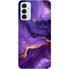 TechTree Samsung Galaxy M14 Uyumlu Ametist Taşı Mor Mermer Baskılı Silikon Kılıf