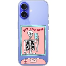 TechTree iPhone 16 Uyumlu You Look Good Iskelet Tasarımlı Baskılı Silikon Kılıf