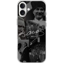 TechTree iPhone 16 Plus Uyumlu Kemal Atatürk Imza Baskılı Silikon Kılıf
