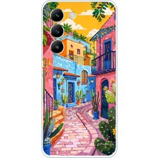 TechTree Vivo V30 Lite Uyumlu Renkli Sanat Sokak Silikon Kılıf