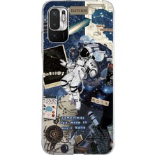 TechTree Redmi Note 10 5g Uyumlu Retro Astronot Tasarımlı Baskılı Silikon Kılıf