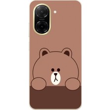 TechTree Redmi A5 Uyumlu Kahverengi Ayı Tasarımlı Baskılı Silikon Kılıf