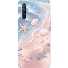 TechTree Oppo Reno 3 - A91 Uyumlu Sahil Deniz Kabuğu Baskılı Silikon Kılıf