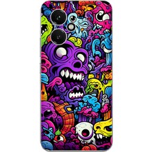 TechTree Honor 400 Uyumlu Psikodeli Renkli Canavarlar Baskılı Silikon Kılıf