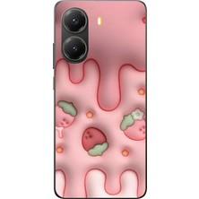 TechTree Poco X7 Pro Uyumlu Çilekli Pasta Baskılı Silikon Kılıf
