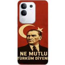 TechTree Vivo Y29 Uyumlu Ne Mutlu Türkiye Bayrak Atatürk Baskılı Silikon Kılıf