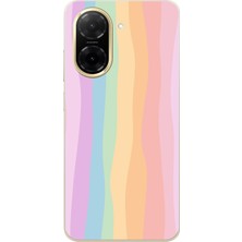 TechTree Redmi A5 Uyumlu Gökkuşağı Rengarenk Baskılı Silikon Kılıf