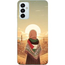 TechTree Samsung Galaxy M14 Uyumlu Filistine Özgürlük Kız Baskılı Silikon Kılıf