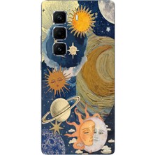 TechTree Infinix Hot 50 Pro Plus Uyumlu Güneş ve Ay Evren Tasarımlı Baskılı Silikon Kılıf