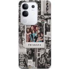 TechTree Vivo Y29 Uyumlu Friends Nostalji Tasarımlı Tasarımlı Baskılı Silikon Kılıf