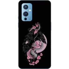 TechTree Oneplus 9 Uyumlu Pembe Siyah Yılan Baskılı Silikon Kılıf