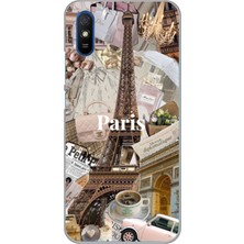 TechTree Redmi 9A Uyumlu Paris Kolaj Baskılı Silikon Kılıf