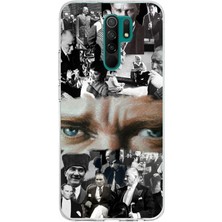 TechTree Redmi 9 Uyumlu Atatürk Renkli Kolaj Gözler Baskılı Silikon Kılıf