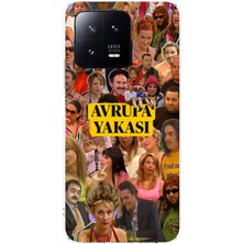 TechTree Xiaomi Mi 13 Uyumlu Avrupa Yakası Baskılı Silikon Kılıf