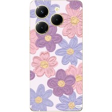 TechTree Infinix Hot 40-Hot 40 Pro Uyumlu Renkli Papatyalar Sulu Boya Baskılı Silikon Kılıf