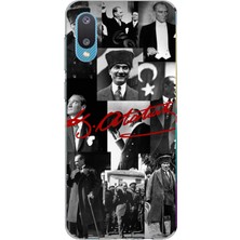 TechTree Samsung Galaxy A02 Uyumlu Kırmızı Mustafa Kemal Atatürk Imza Baskılı Silikon Kılıf