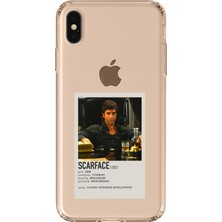 TechTree iPhone Xs Max Uyumlu Scarface Mini Poster Tasarımlı Baskılı Silikon Kılıf