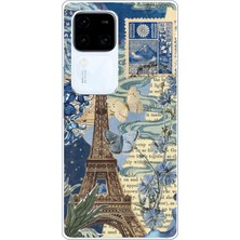 TechTree Vivo V30 Uyumlu Paris ve Eyfel Kulesi Baskılı Silikon Kılıf