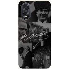TechTree Oppo A38 Uyumlu Kemal Atatürk Imza Baskılı Silikon Kılıf