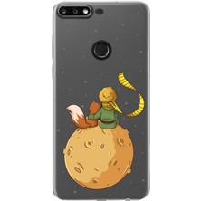 TechTree Huawei Y7 2018 - Honor 7c Uyumlu Küçük Prens Gezegen Boa Tasarımlı Baskılı Silikon Kılıf