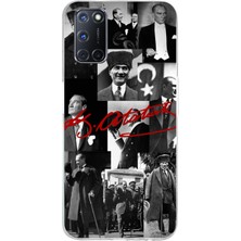 TechTree Oppo A52-A72-A92 Uyumlu Kırmızı Mustafa Kemal Atatürk Imza Baskılı Silikon Kılıf