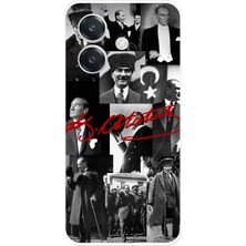 TechTree Oppo A3 Uyumlu Kırmızı Mustafa Kemal Atatürk Imza Baskılı Silikon Kılıf