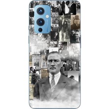 TechTree Oneplus 9 Uyumlu Mustafa Kemal Atatürk Kolaj Baskılı Silikon Kılıf