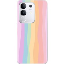 TechTree Vivo Y29 Uyumlu Gökkuşağı Rengarenk Baskılı Silikon Kılıf