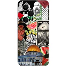 TechTree Honor 400 Pro Uyumlu Filistin Özgürlük Kolajı Baskılı Silikon Kılıf