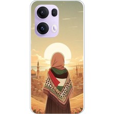 TechTree Oppo Reno 13 Pro Uyumlu Filistine Özgürlük Kız Baskılı Silikon Kılıf