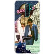 TechTree Redmi 9 Uyumlu Elvira Hancock & Tony Montana Tasarımlı Baskılı Silikon Kılıf