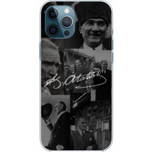 TechTree iPhone 12 Pro Max Uyumlu Kemal Atatürk Imza Baskılı Silikon Kılıf