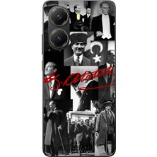 TechTree Poco X7 Pro Uyumlu Kırmızı Mustafa Kemal Atatürk Imza Baskılı Silikon Kılıf