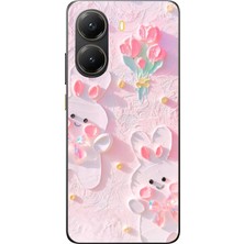 TechTree Poco X7 Pro Uyumlu Sevimli Tavşanlar Baskılı Silikon Kılıf