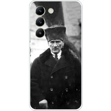 TechTree Vivo V30 Lite Uyumlu Mustafa Kemal Atatürk Portre Baskılı Silikon Kılıf