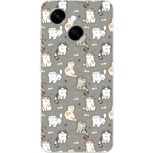 TechTree Tecno Spark Go 1 Uyumlu Minik Sevimli Kediler Baskılı Silikon Kılıf